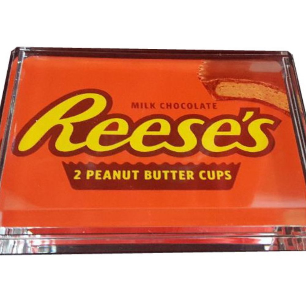 Reese's Peanut Butter Cups Acrylic Executive Display Piece Desk Top Paperweight